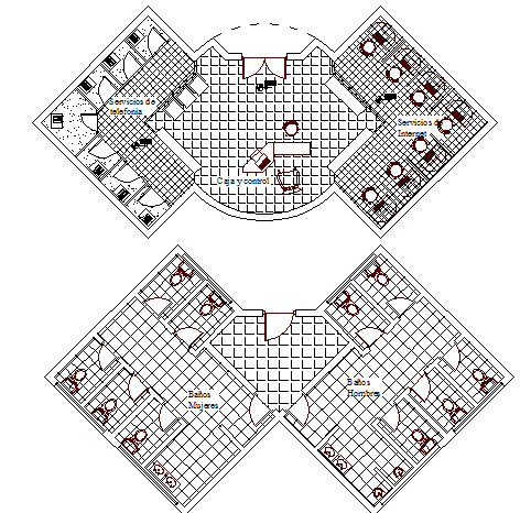 Sanitary installation with layout plan of admin office project dwg file