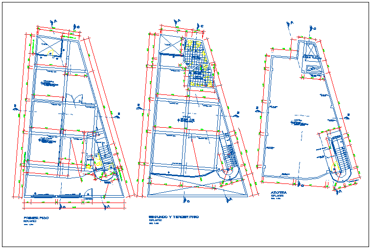 Sanitary installation with structure of clothing shop building dwg file