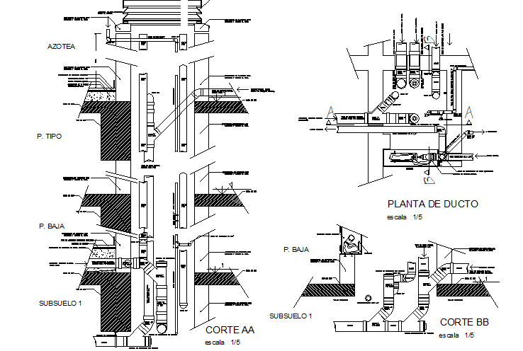 Sanitary stanchion section detail dwg file