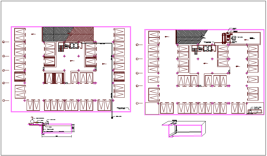 Sanitary view of water tank with detail dwg file