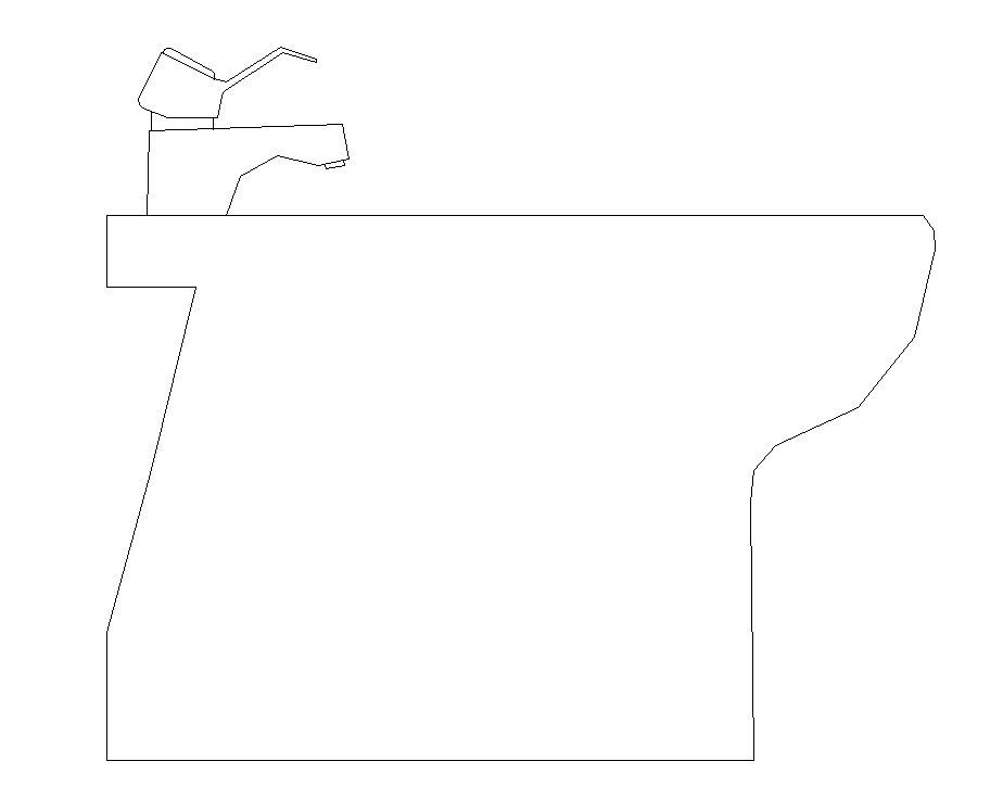 Sanitary wash-basin CAD block detail elevation 2d view layout file