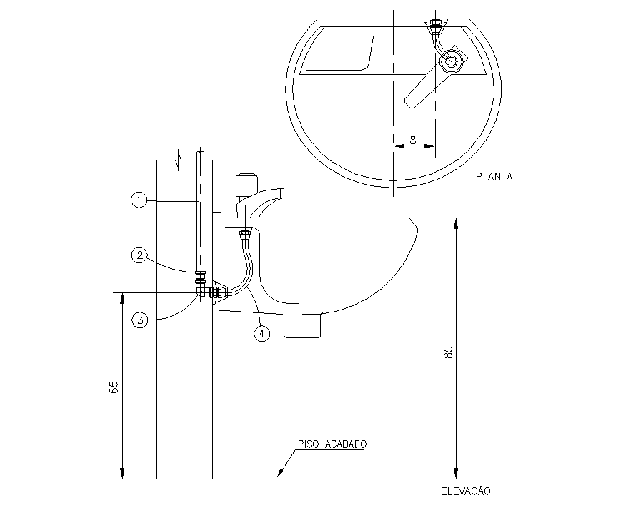 Sanitary wash-basin structure detail CAD blocks 2d view layout autocad file