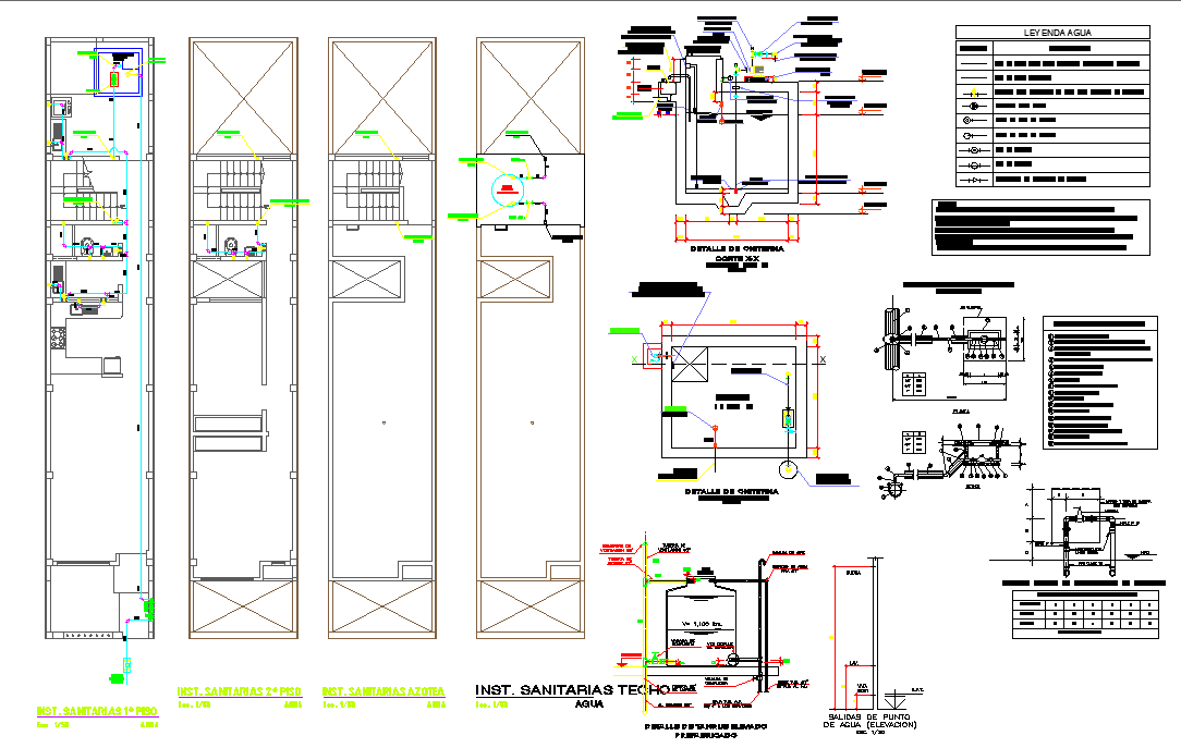 Sanitary water pipe line home plan autocad file