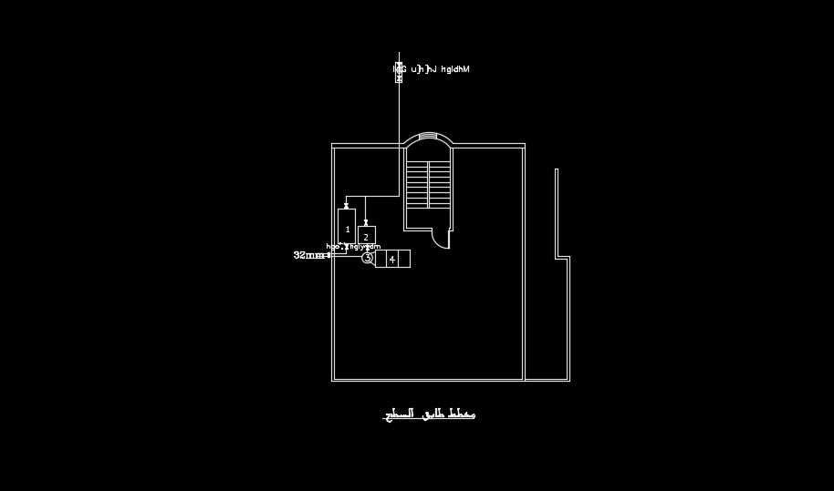 Sanitary CAD block detail of the 14x14m third floor house plan