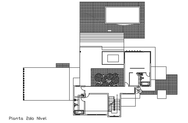 Sanitary cad block of the 35x25m house plan second floor drawing