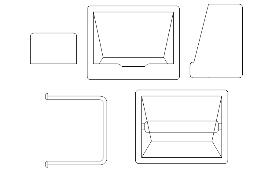 Sanitary fixtures design in AutoCAD drawing, dwg file, CAD file