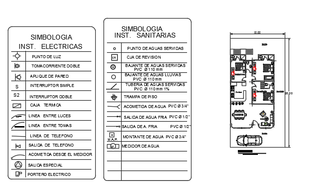 Sanitary installation of the 8x13m 3bhk house building drawing