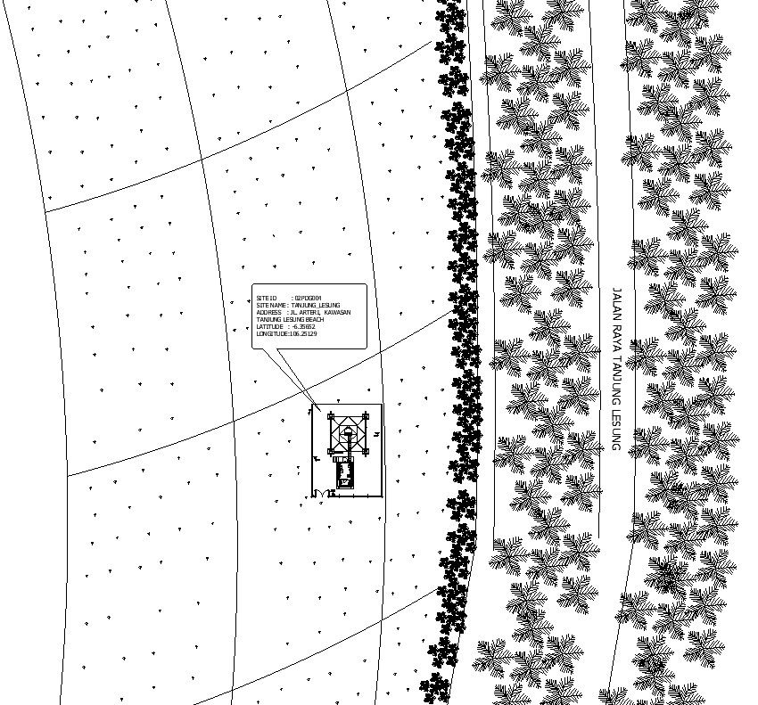 Satellite location of site details in AutoCAD, dwg file.