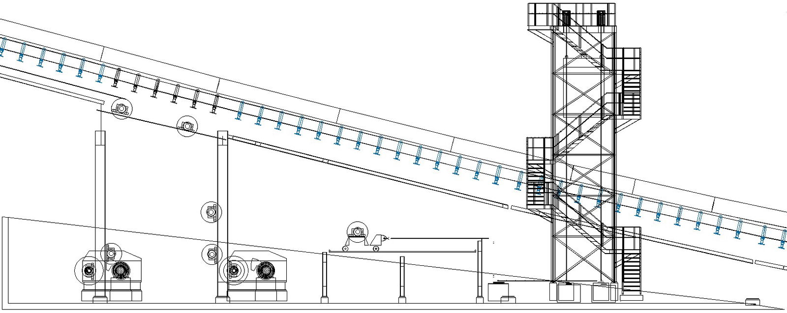 Schematic diagram of lightweight high-speed stacker in AutoCAD
