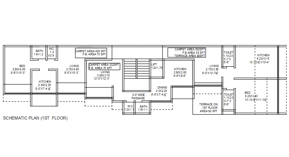 Schematic plan of first floor with detail AutoCAD drawing, dwg file, CAD file