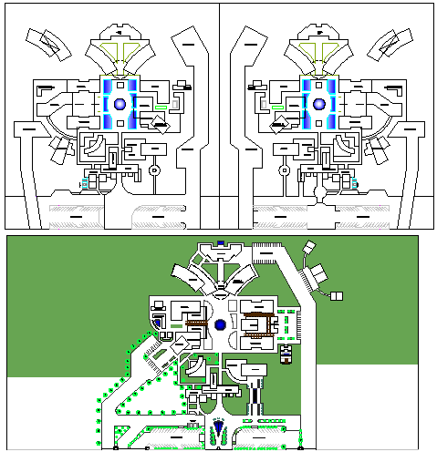 Scheme in hospital plan dwg file