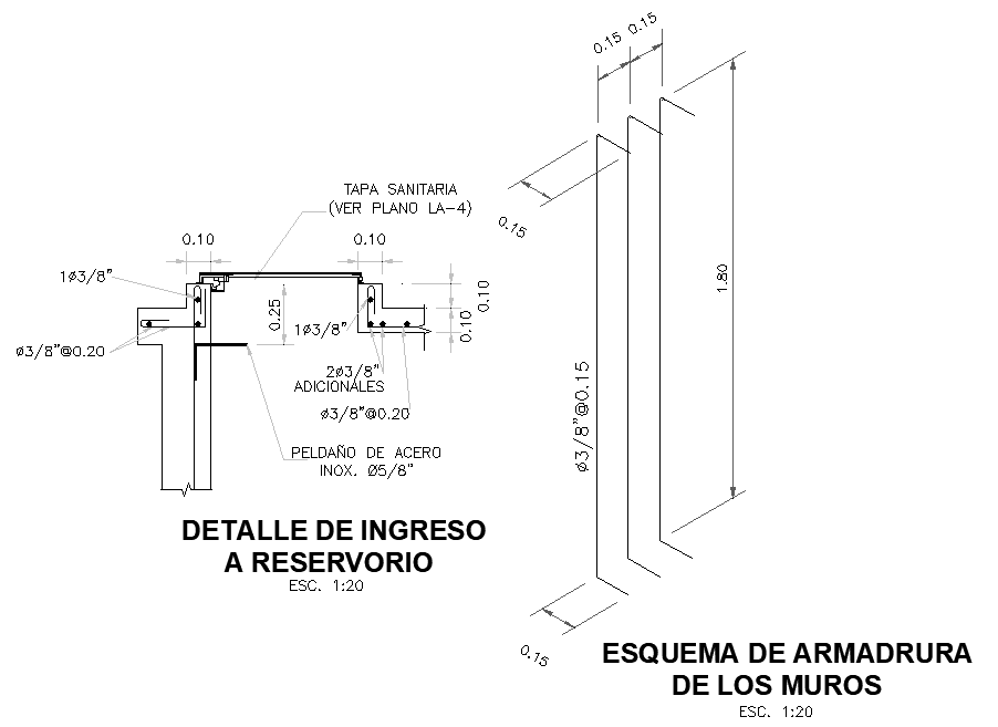 Scheme of armadraura of the walls dwg file