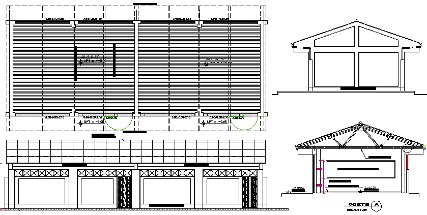 School Architecture Design Structure and Elevation dwg file