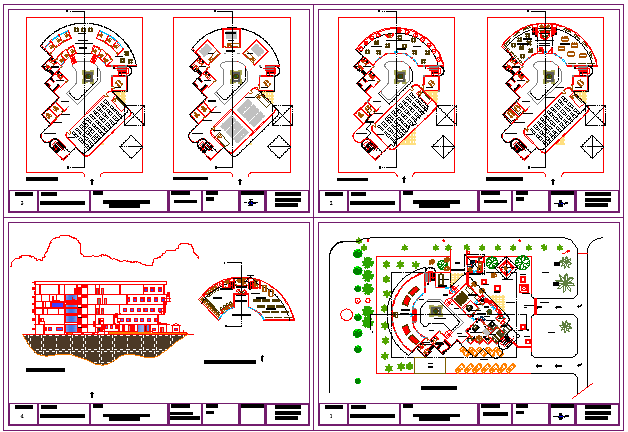 School Architecture Design and Structure Details dwg file