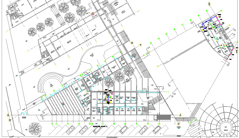 School Architecture Design and Structure Details dwg file