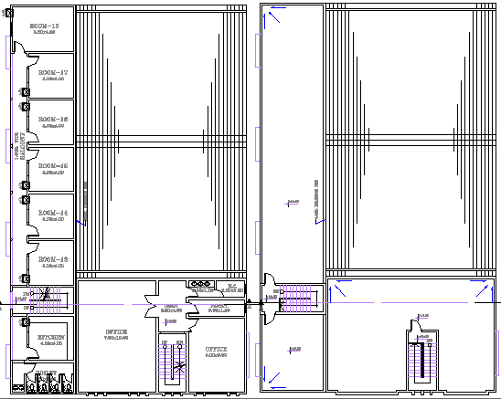 School Architecture Layout and Elevation dwg file