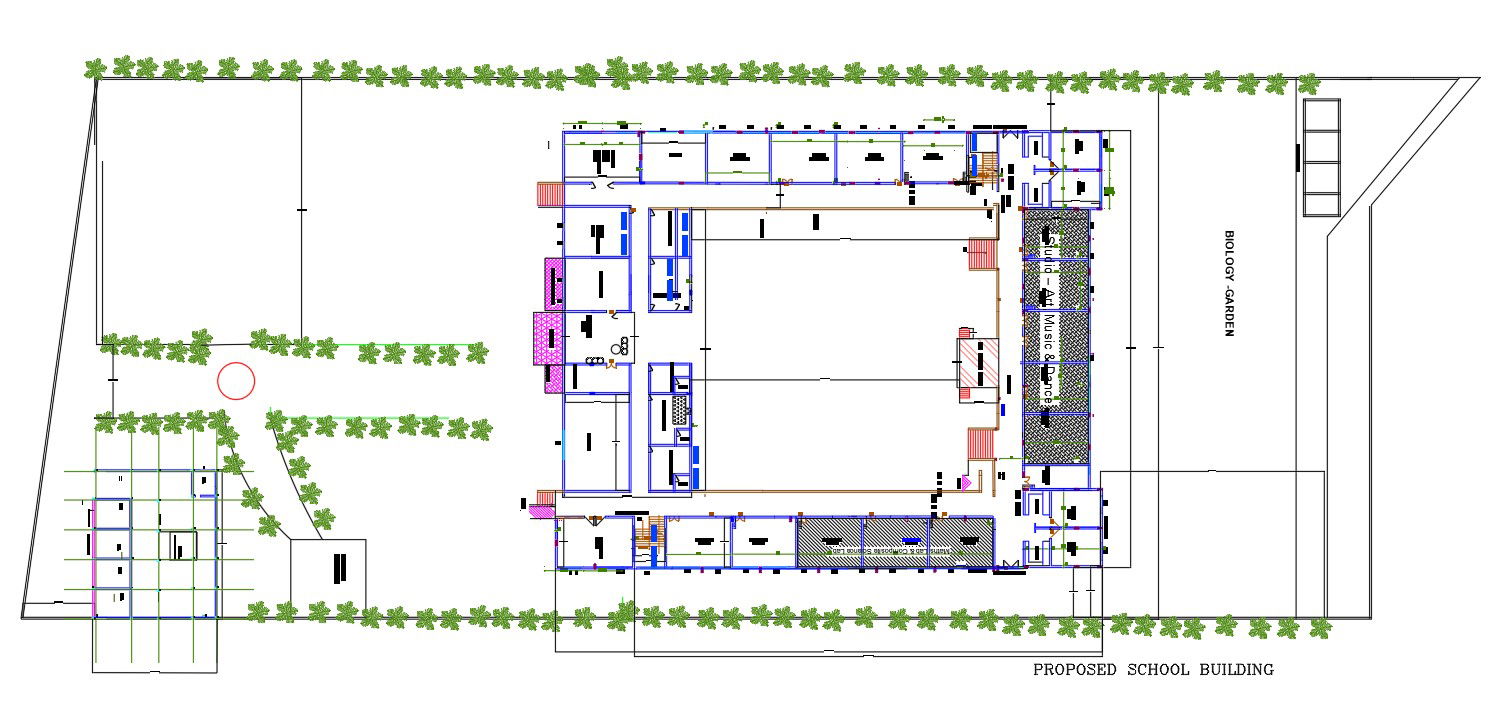 School Building Master plan for AutoCAD File