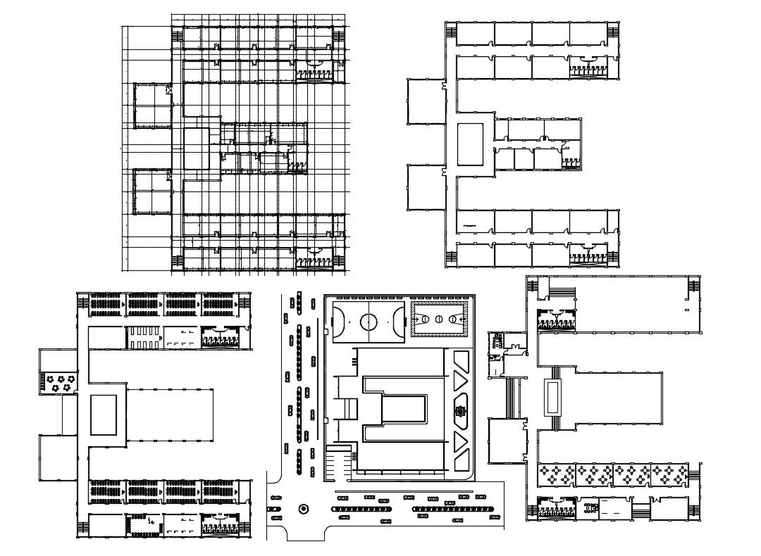 School Building Plan CAD File