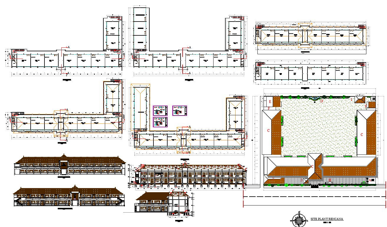 School architecture projects detail in autocad dwg files
