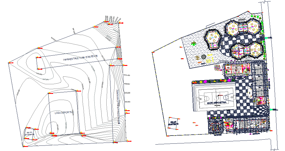 School building Layout orientation dwg file