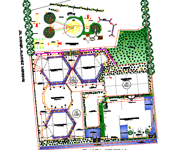 School building plan detail dwg file