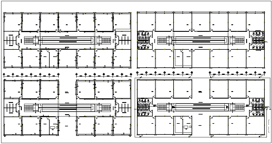 School building plan detail view dwg file