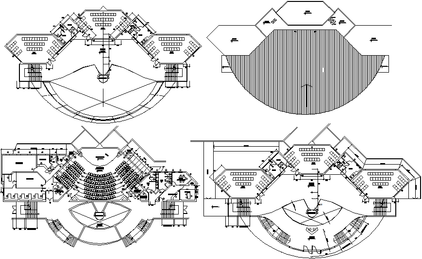 School building plan elevation section detail view dwg file