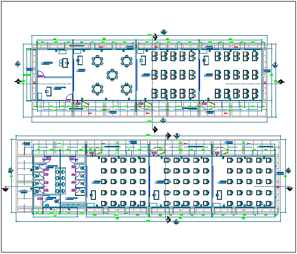 School building plan elevation section detail view dwg file