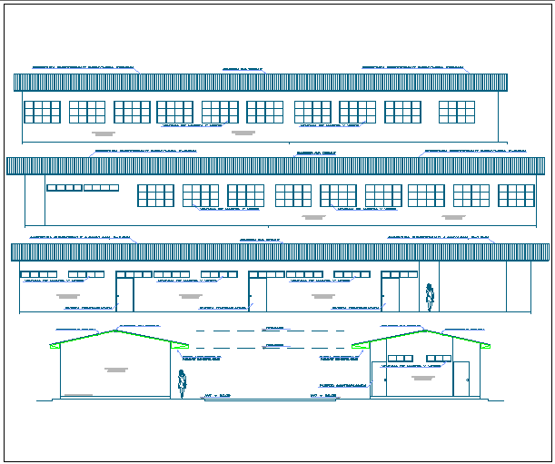 School building plan elevation section detail view dwg file