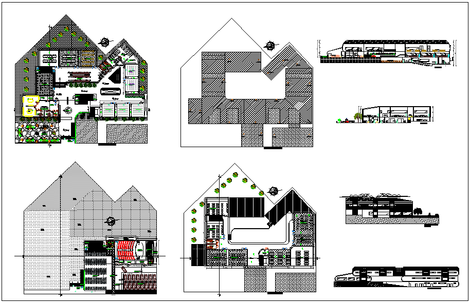 School building planning design and layout view with dwg file