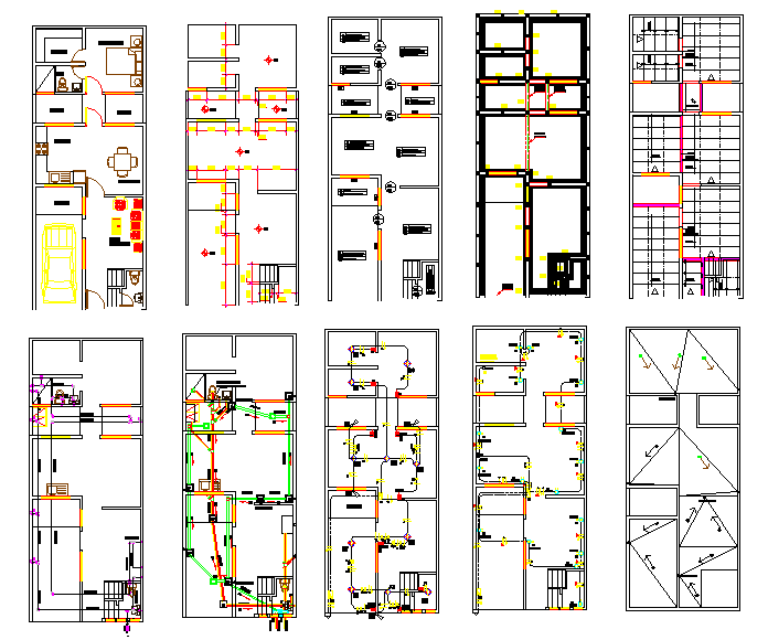 School building structure plan and layout with dwg file