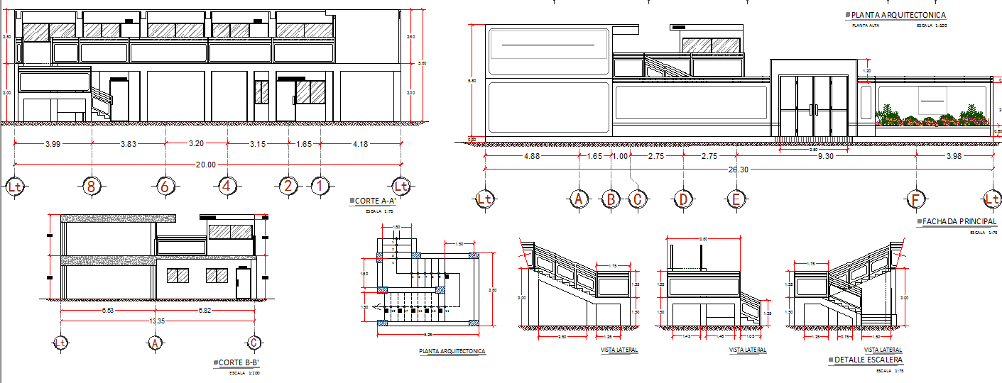 School elevation detail dwg file