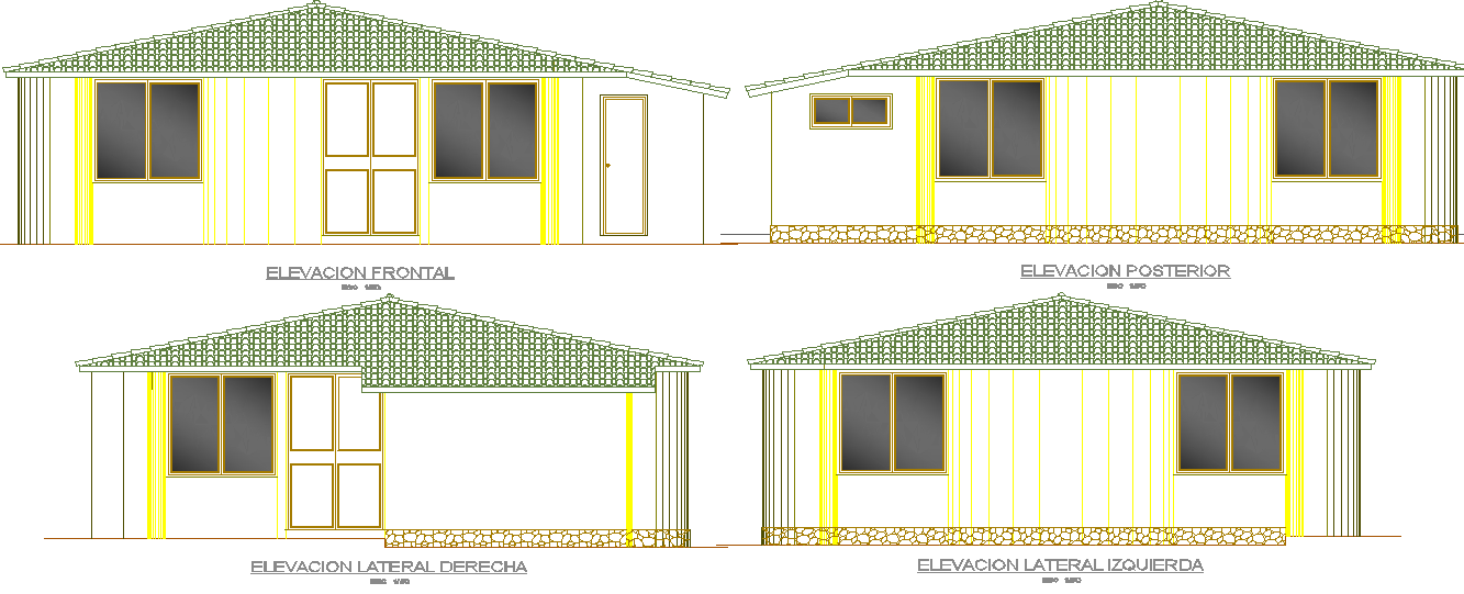 School elevation detail dwg file