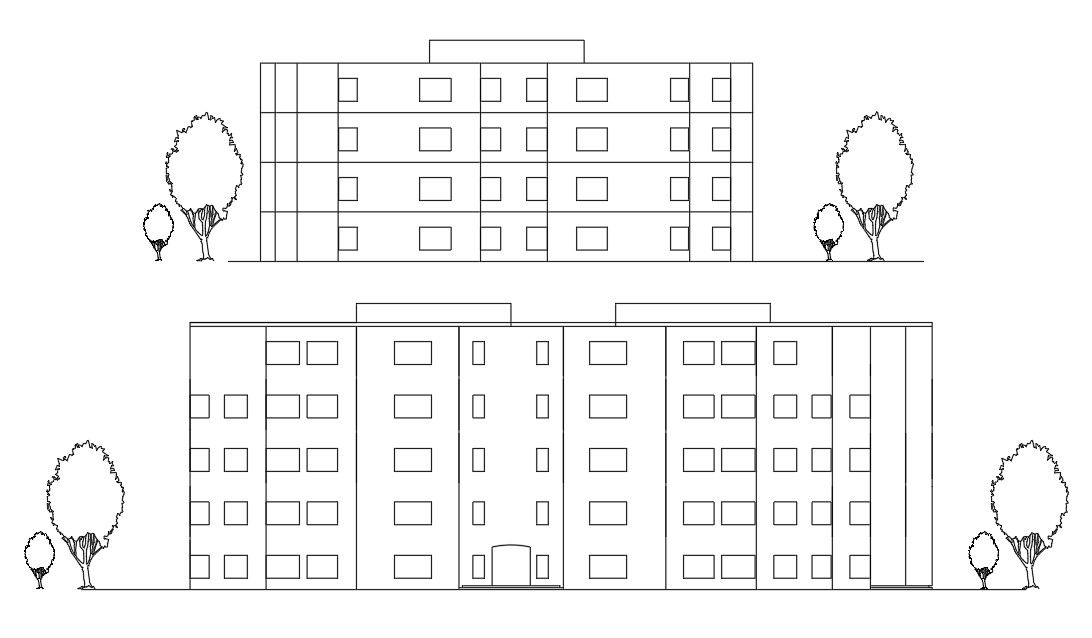 School Building Elevation Design Download AutoCAD DWG File