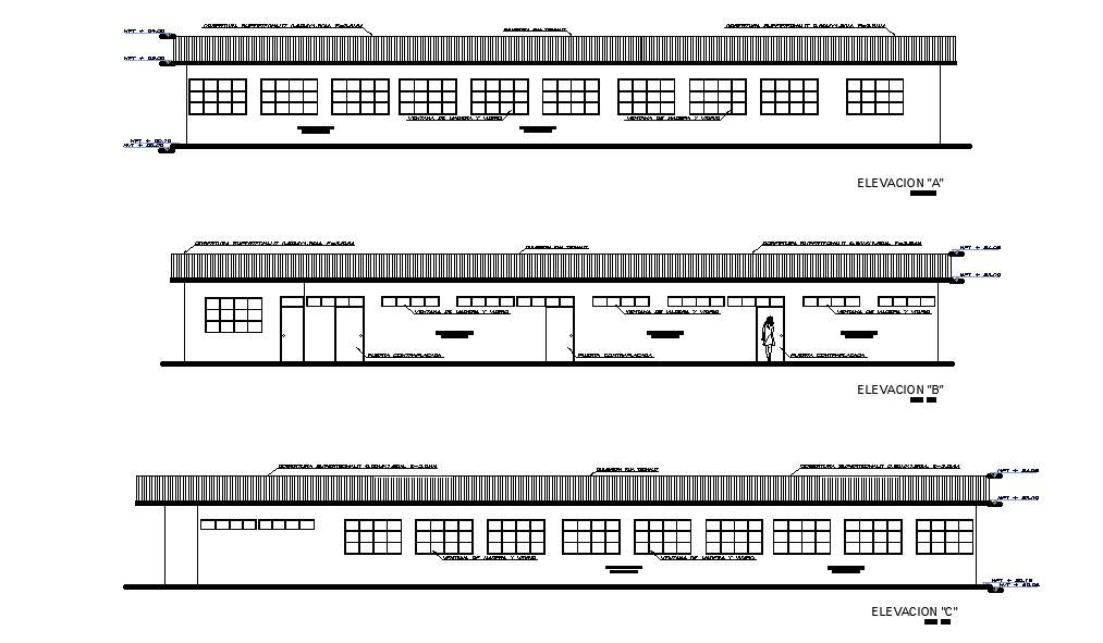 School Building Elevation Design Download Free AutoCAD Drawing DWG File