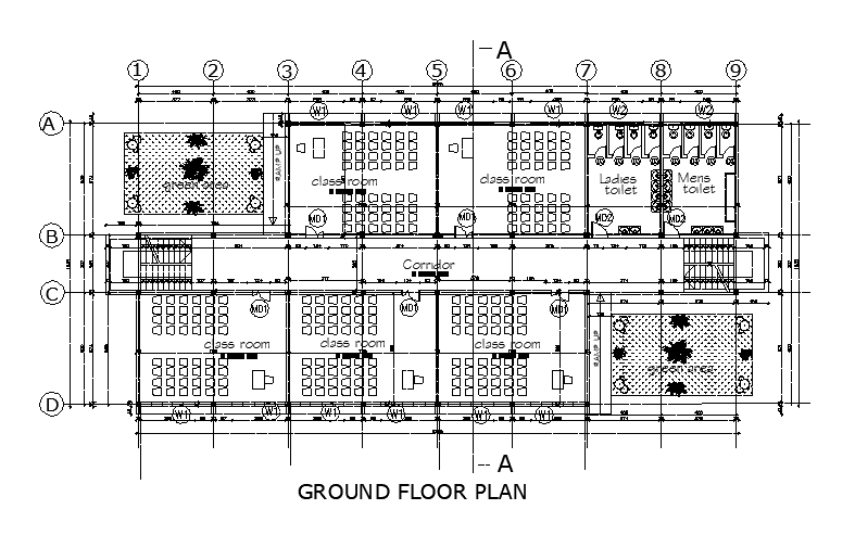 School Class Room Floor Plan AutoCAD Drawing Download DWG File