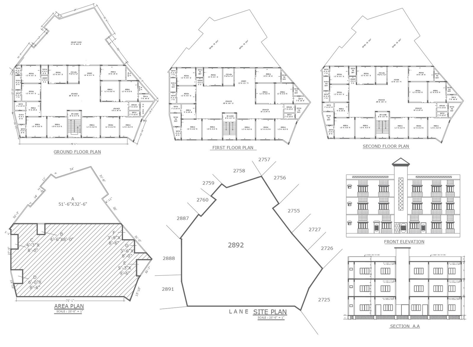 School design with elevation section and other detail dwg autocad drawing.