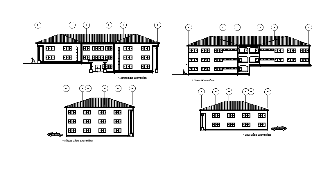 School detailed elevation drawing stated in this AutoCAD file. Download this 2d AutoCAD drawing file.