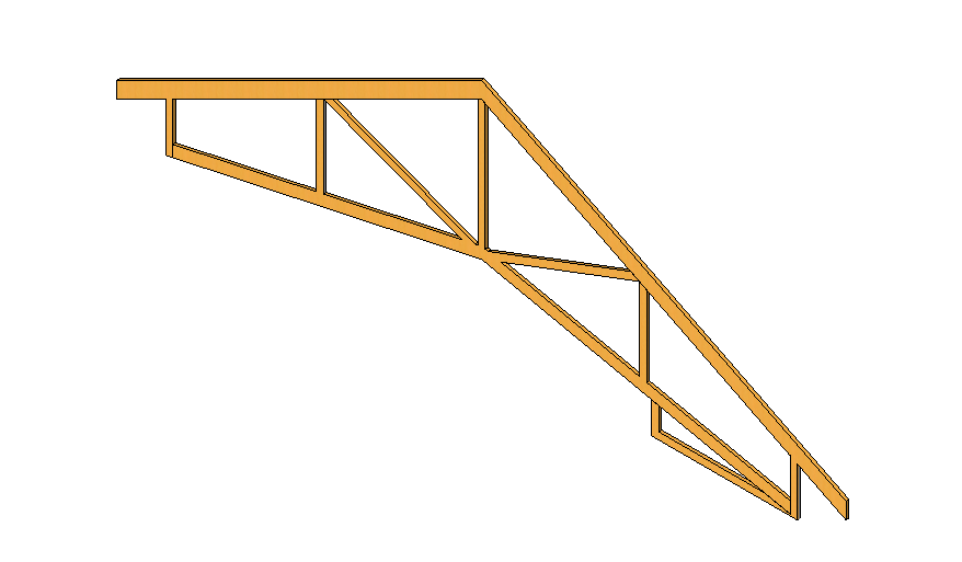 Scissor truss detail elevation 3d model 3d max file
