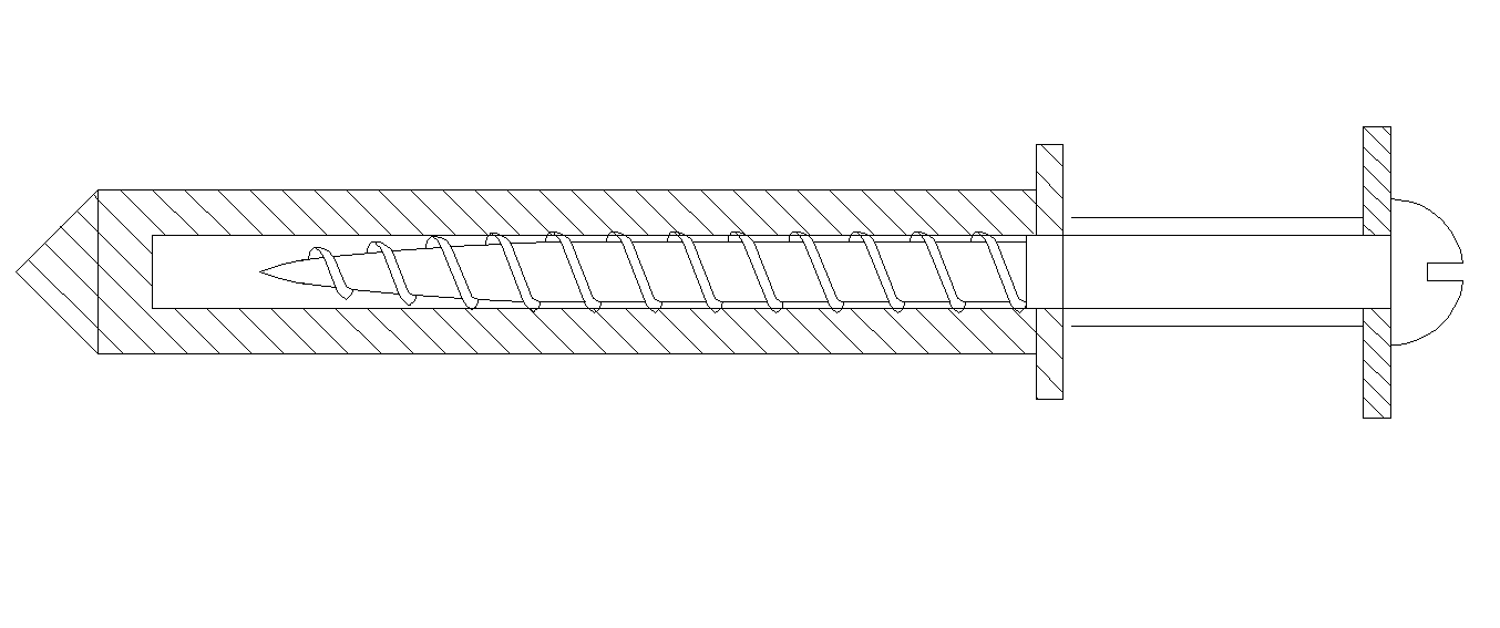Screw detail CAD block 2d view layout file