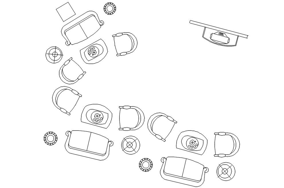 Seating room CAD blocks in AutoCAD 2D drawing, dwg file, CAD file