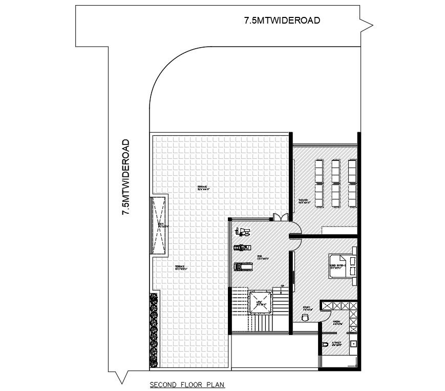 Second Floor Plan Of Residential Building Design Free