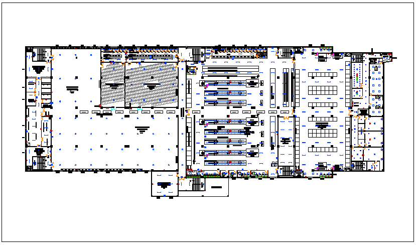 Second Floor lighting and power layout of clothing and jeans dwg file