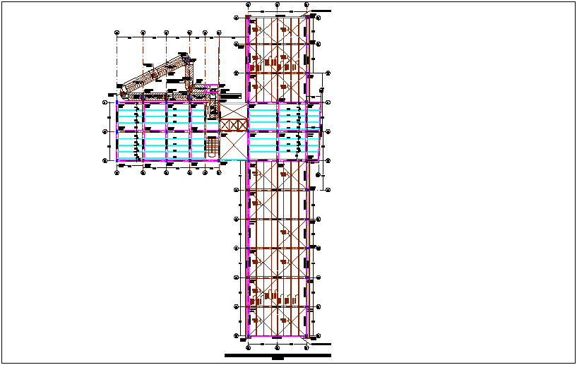 Second floor entry structural plan of office area for integral center dwg file