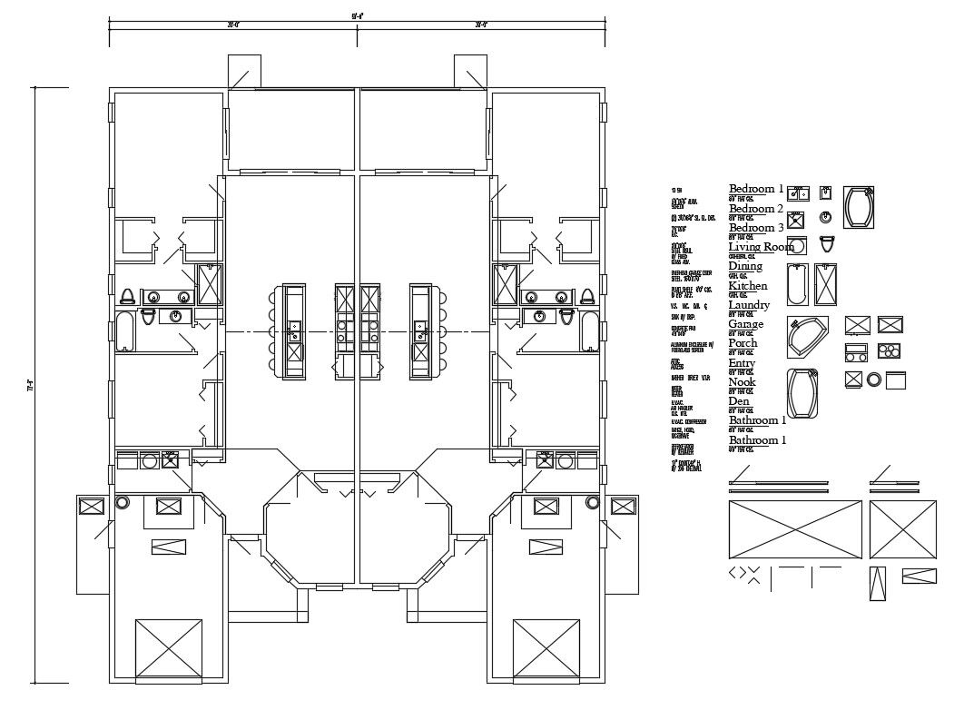 Second floor framing plan and plan details of house dwg file
