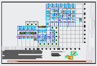 Second floor layout design drawing in Hospital building design drawing