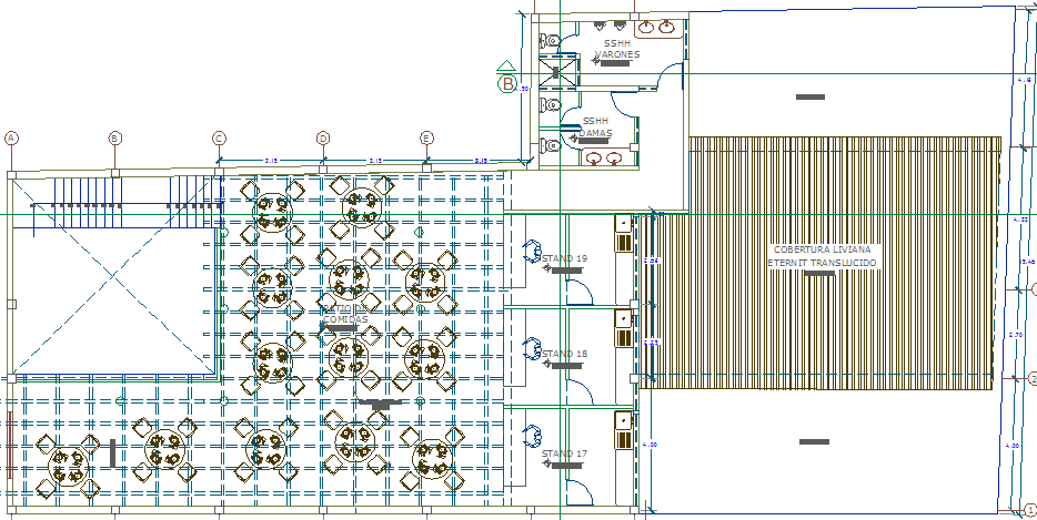 Second floor layout plan details of commercial store dwg file