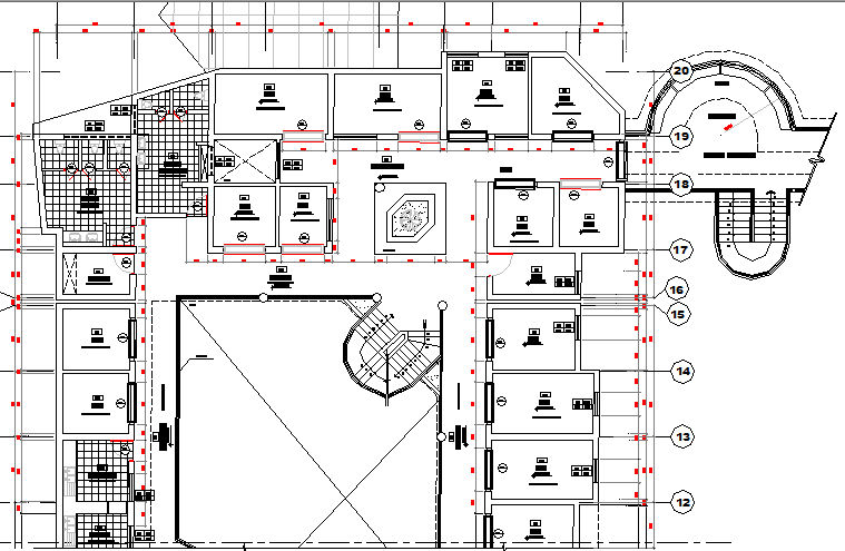 Second floor layout plan details of fish processing plant dwg file