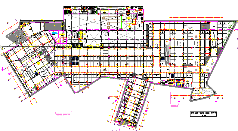 Second floor layout plan details of shopping mall dwg file
