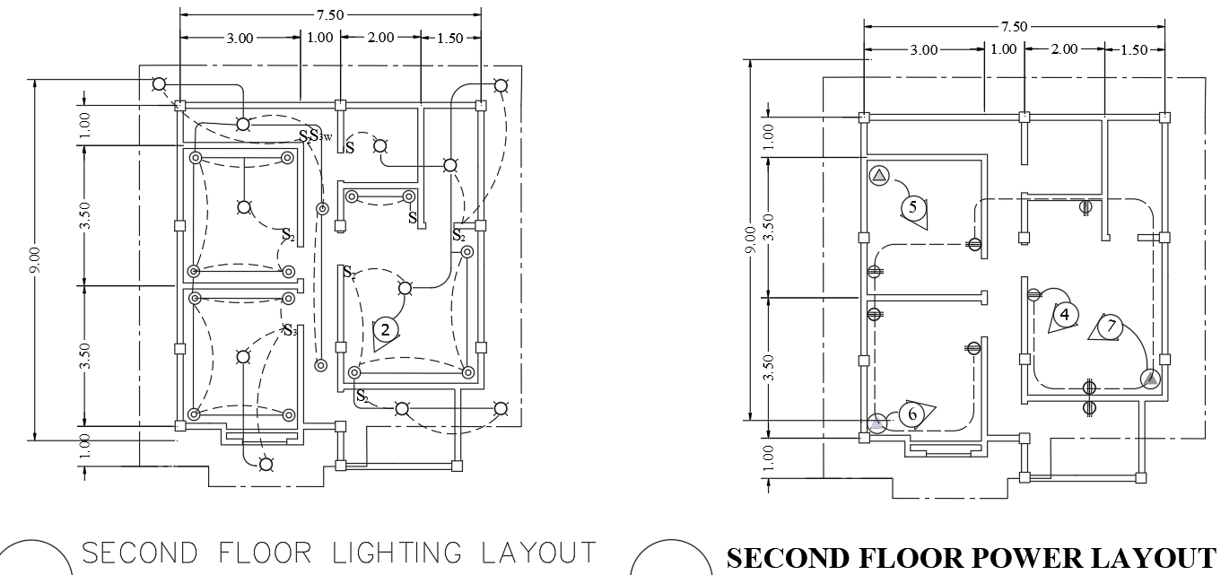 Second floor power layout plan